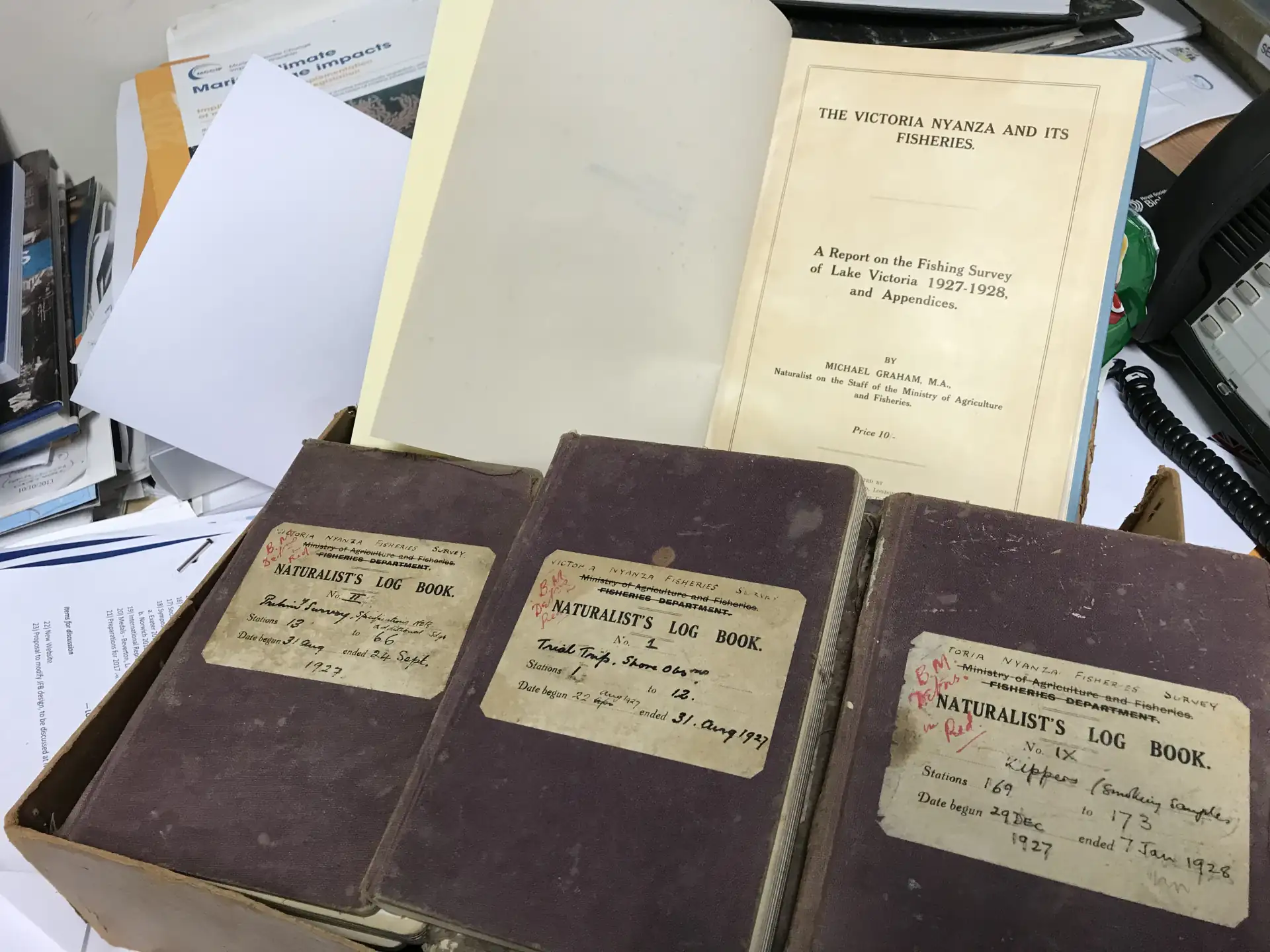Original handwritten naturalist logbooks from the 1927 survey
