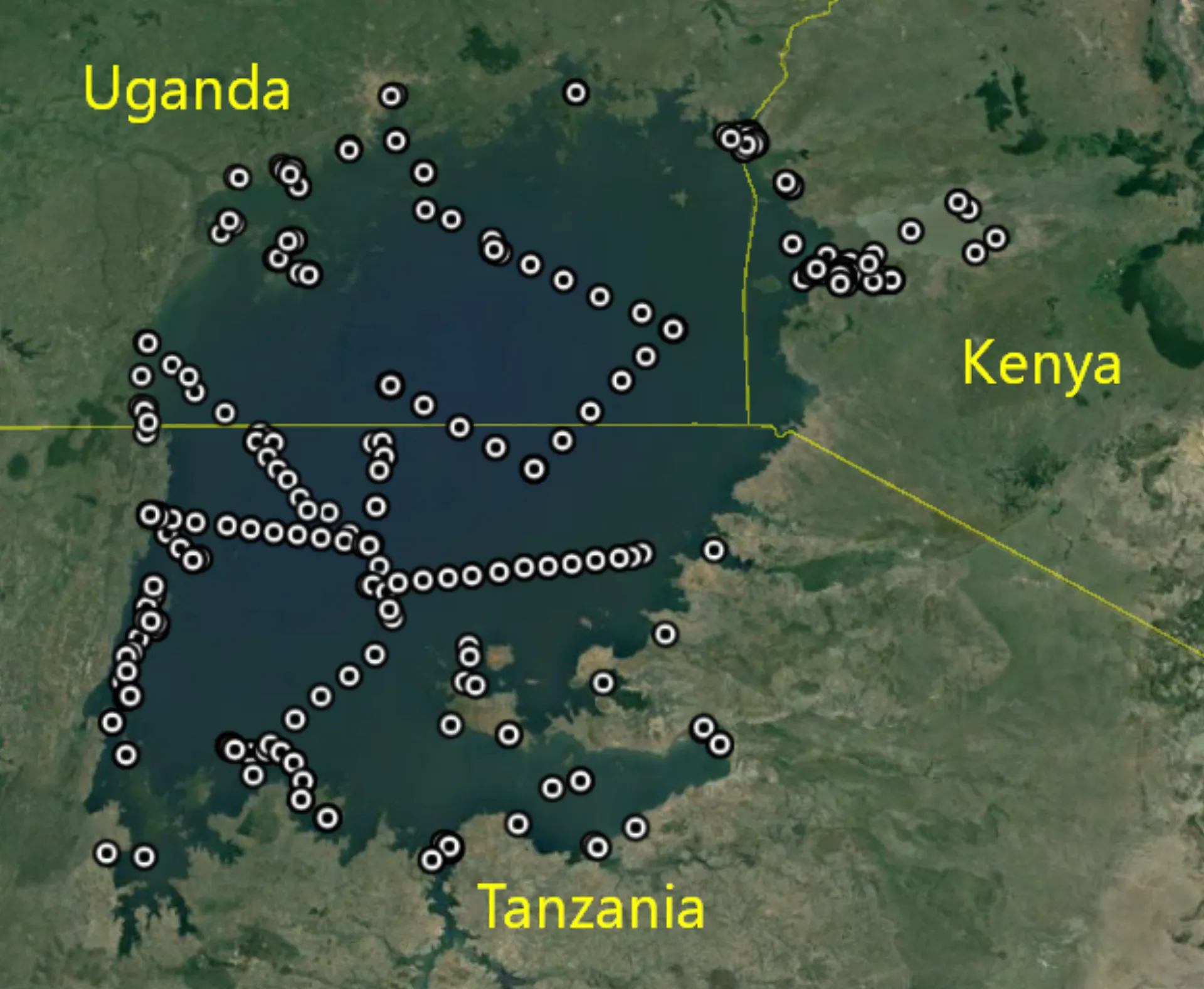 Map of all sampling stations from the 1927 survey