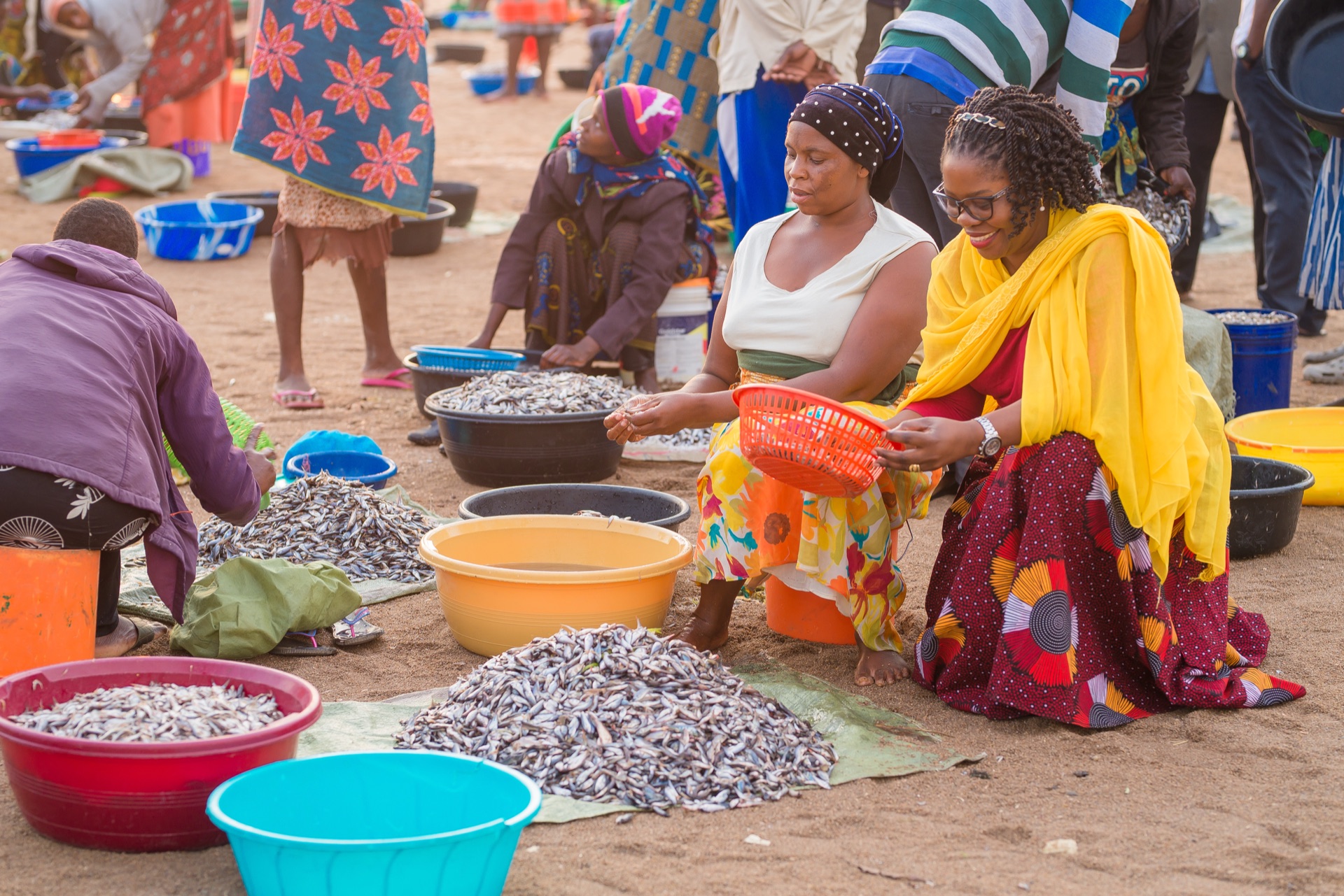 Community members at Lake Victoria